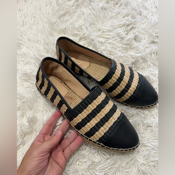 Loeffler Randall Straw Striped Espadrilles - Size 7.5 - Picture 1 of 8